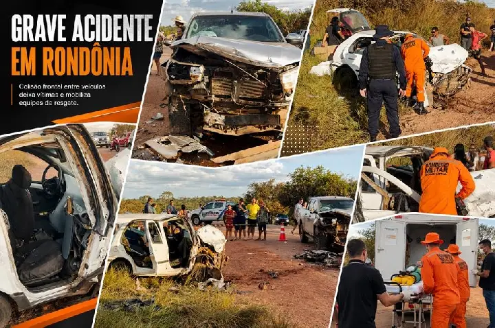 Colisão frontal entre Hilux e Palio deixa cinco feridos na RO-383, em Cacoal, RO