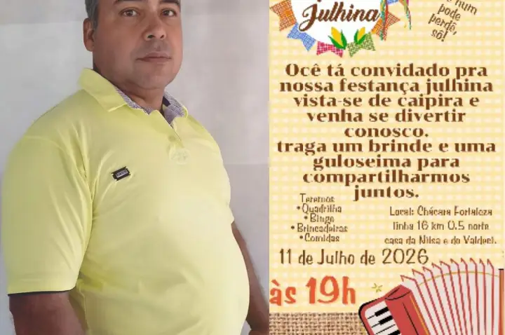 Festa Julhina promete reunir comunidade de Nova Brasilândia do Oeste com muita animação, música e tradição