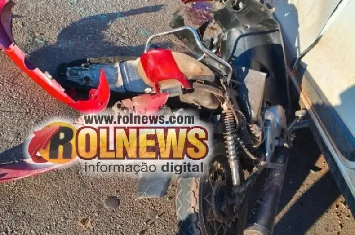 Motociclista fica gravemente ferido após colisão com Fiat Strada em Santa Luzia D’Oeste