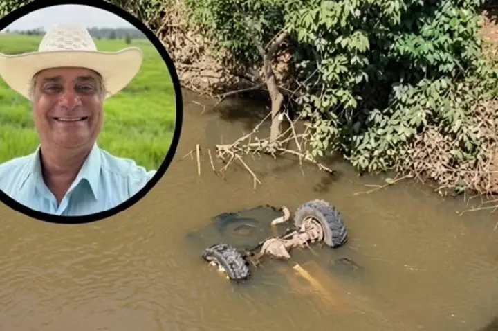 Pecuarista morre após caminhonete despencar de ponte sobre rio na RO-257, em Ariquemes, RO