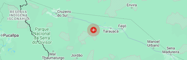 Após 8 dias, novo terremoto atinge município de Tarauacá, no Acre