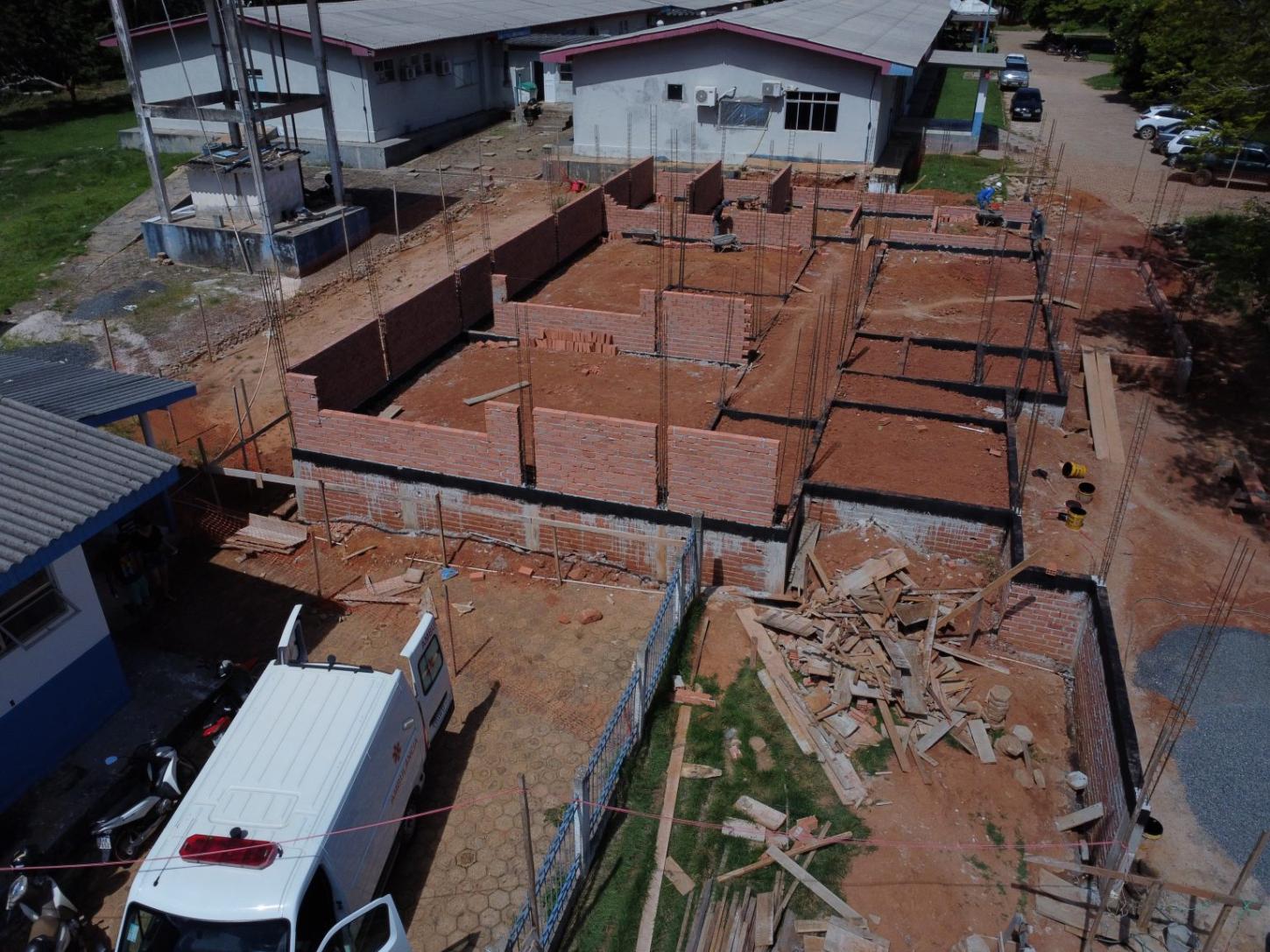 Construção do novo Centro de Fisioterapia no Hospital Municipal seguem a todo vapor.