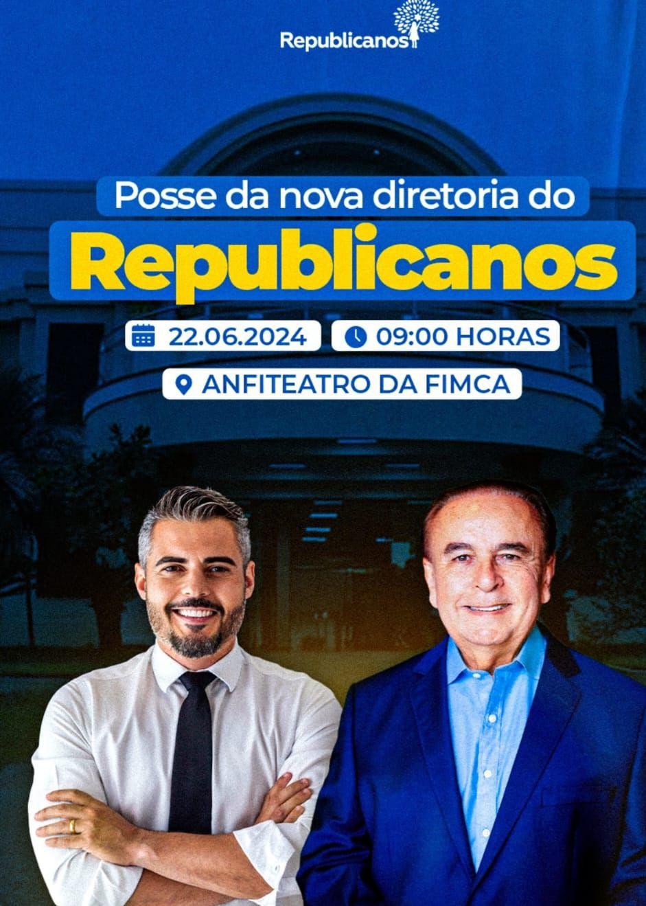 Convite para a posse da nova diretoria do Republicanos em Rondônia