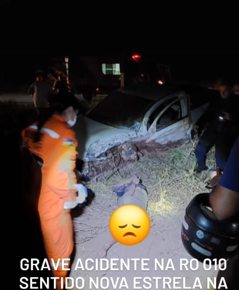 Acidente de trânsito na RO-010, sentido sentido Nova Estrela, deixa quatro pessoas feridas e uma em estado grave, em Rolim de Moura