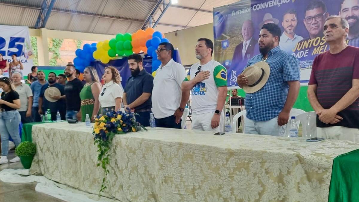 Prefeito Lindomar Garçon enfrenta desafios em convenção virtual enquanto ex-prefeito Lucivaldo Fabrício reúne multidão