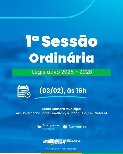 Câmara Municipal de Nova Brasilândia D’oeste realizou nesta tarde a 1ª Sessão Ordinária do Ano