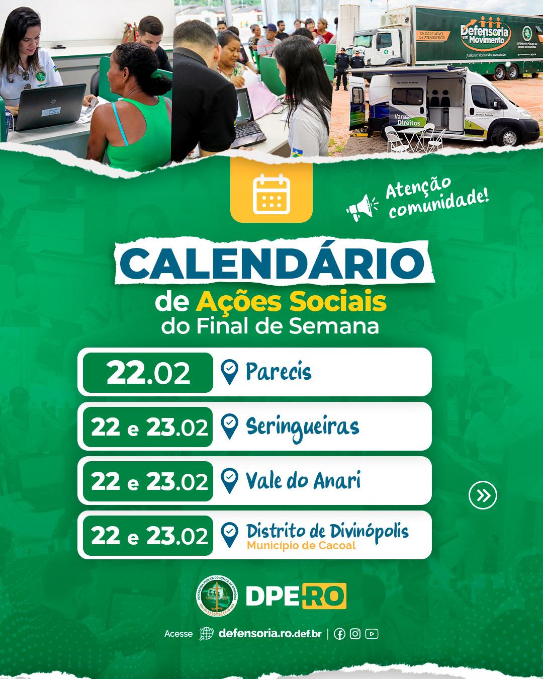DPE/RO realiza atendimentos em ações sociais neste fim de semana