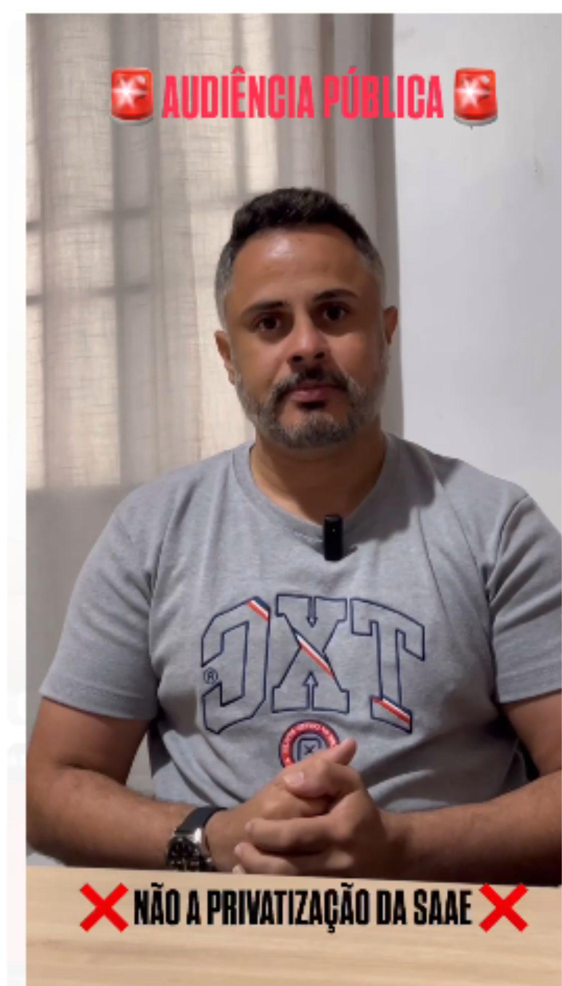 Presidente da Câmara Municipal informa que também se posicionou publicamente contra a privatização da SAAE
