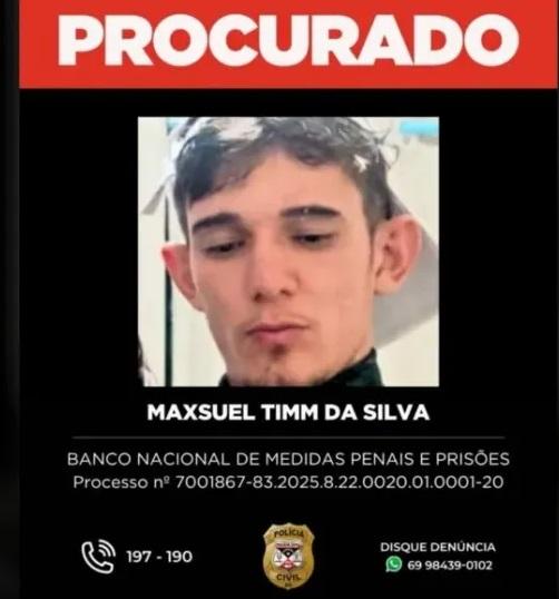 Suspeito de homicídio em Nova Brasilândia está foragido; polícia divulga imagem e pede ajuda da população