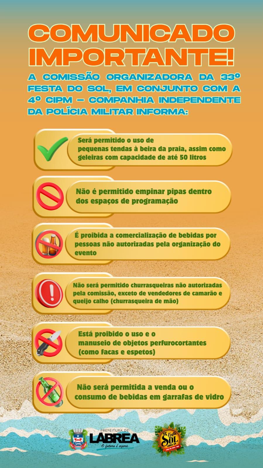 COMISSÃO ORGANIZADORA DA FESTA DO SOL 2025 DA CIDADE DE LÁBREA LANÇA REGRAS QUE LIMITAM USO DE OBJETOS PERFUROCORTANTES