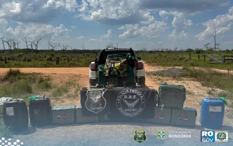 Forças de Segurança apreendem meia tonelada de cocaína e skunk em operação próximo a Rolim de Moura