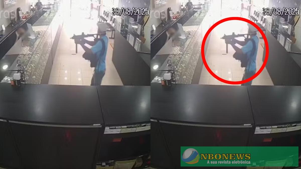 VÍDEO: assalto a relojoaria termina em tiroteio com submetralhadora no Centro de Manaus