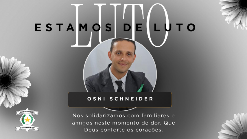Prefeitura de Nova Brasilândia lamenta o falecimento do servidor público Osni Schneider e decreta Luto Oficial