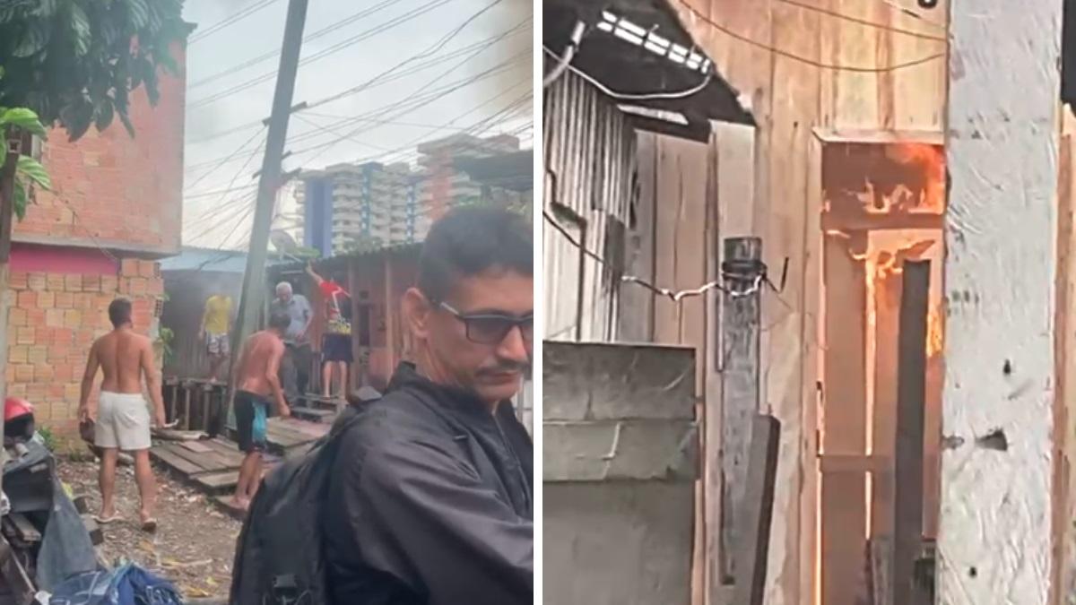 VÍDEO: Incêndio em Manaus atinge casas de madeira e se alastra rapidamente
