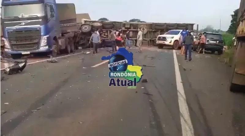 Gravíssimo acidente com vítimas é registrado na BR-364 entre Estrela de Rondônia e Presidente Médici