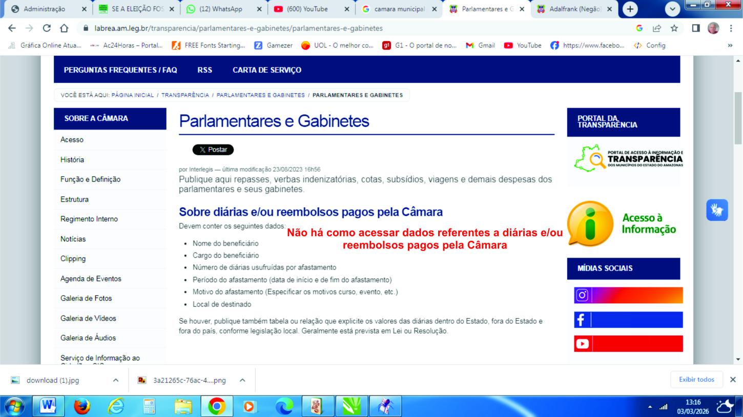 EX-SERVIDOR DA PROCURADORIA DA CÂMARA MUNICIPAL DE LÁBREA ENTREGA INFORMAÇÕES E DOCUMENTOS À MÍDIA E DENUNCIA ESQUEMA QUE TRAVA CONSULTAS AO PORTAL DA TRANSPARÊNCIA