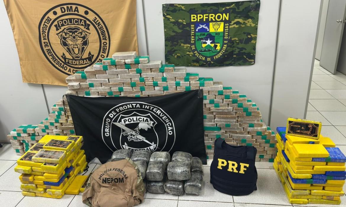 Forças de segurança apreendem quase 400 kg de drogas em Porto Velho