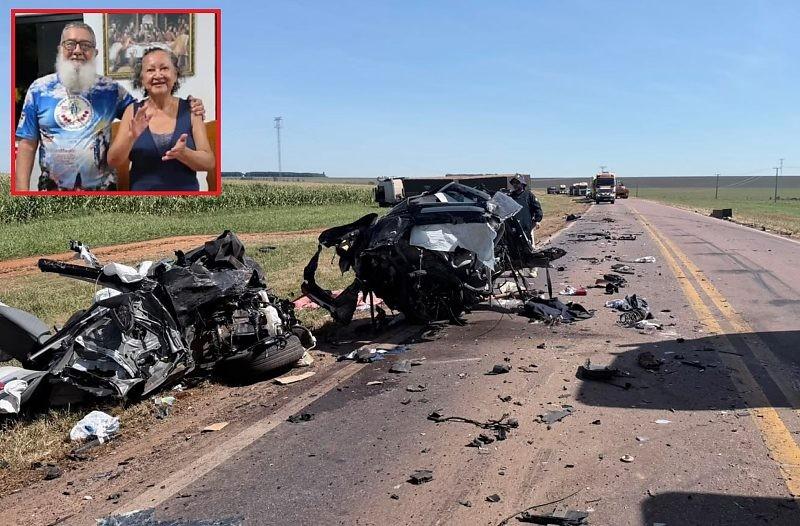 Casal de Porto Velho morre após carro ser prensado entre caminhões na BR-364
