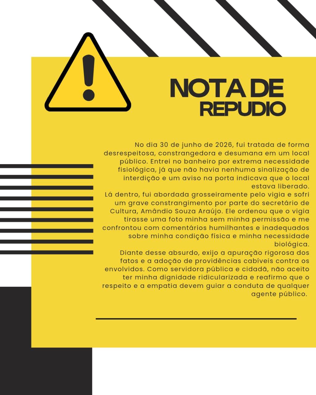 MULHER ALEGA TER SOFRIDO MAUSTRATOS EM ORGAO MUNICIPAL E FAZ TEMPESTADE EM COPO D'AGUA COM NOTA QUE ASSINOU EM PÚBLICO