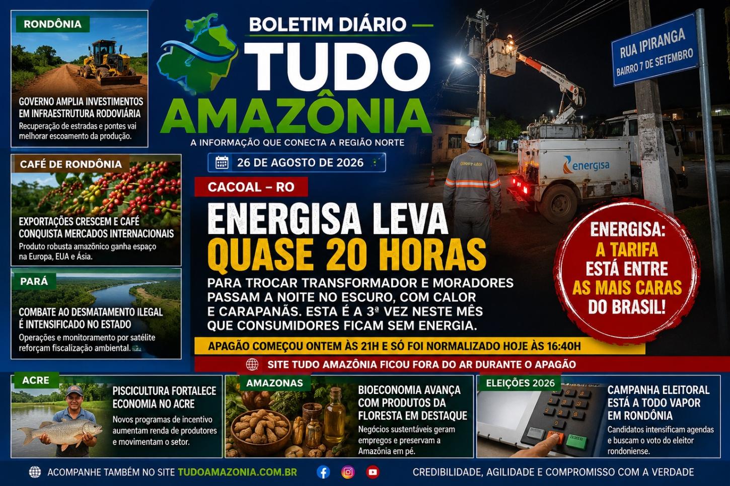 Boletim Diário Tudo Amazônia – 26 de Agosto de 2026