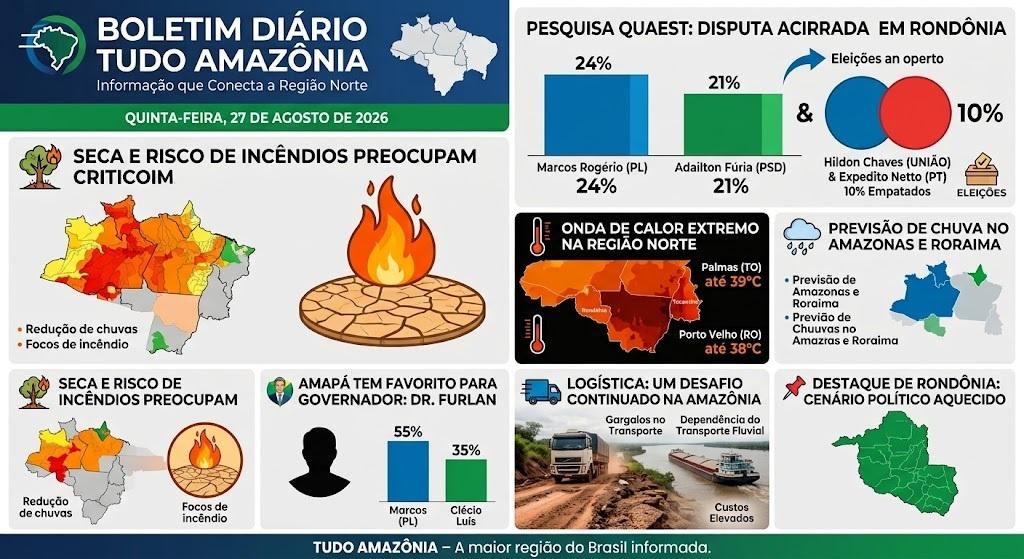 Boletim Diário Tudo Amazônia – Quinta-feira, 27 de Agosto de 2026