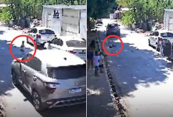 Câmera registra momento em que criança atravessa rua e é atropelada por Creta em VG; veja
