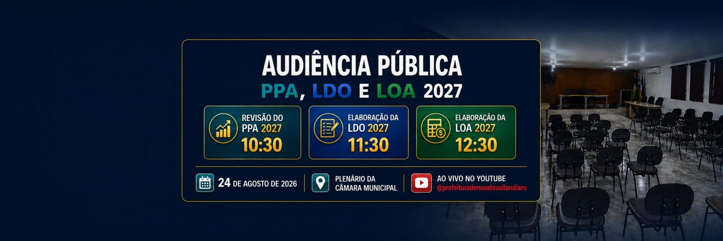 CONVITE – AUDIÊNCIA PÚBLICA PARA REVISÃO DO PPA E ELABORAÇÃO DA LDO E LOA 2027