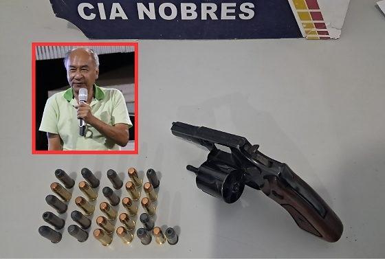 Flagrado com revólver 38 carregado de balas, vice-prefeito de Nobres ameaça chamar facção para a PM e vai preso
