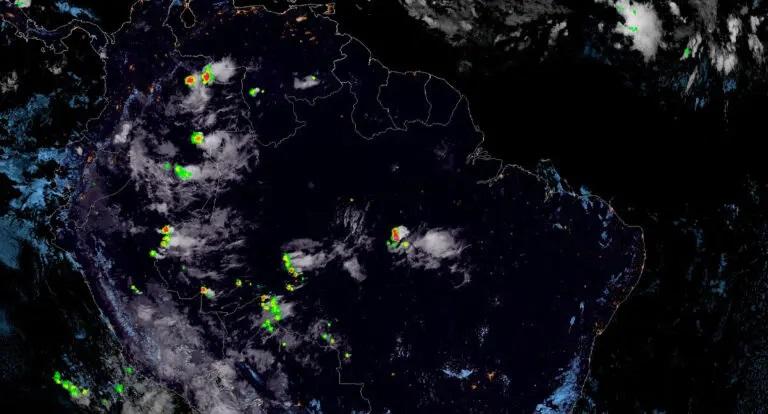 GOES-19 aponta instabilidade sobre Rondônia com possibilidade de chuvas fortes e raios nesta terça-feira (11)