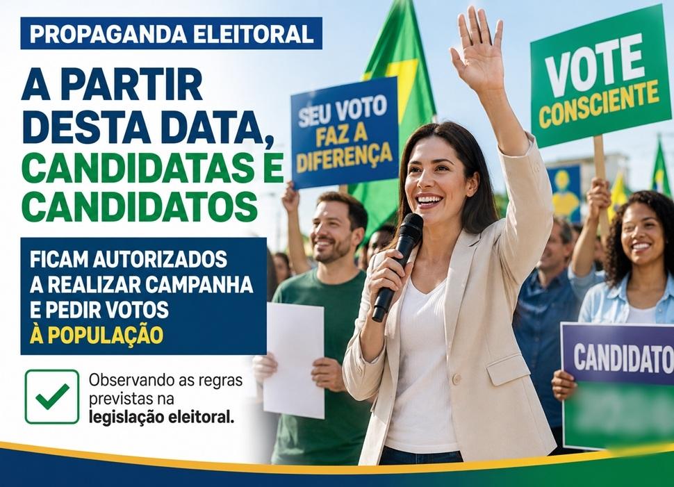 Propaganda eleitoral começa neste domingo e candidatos entram oficialmente na disputa pelo voto