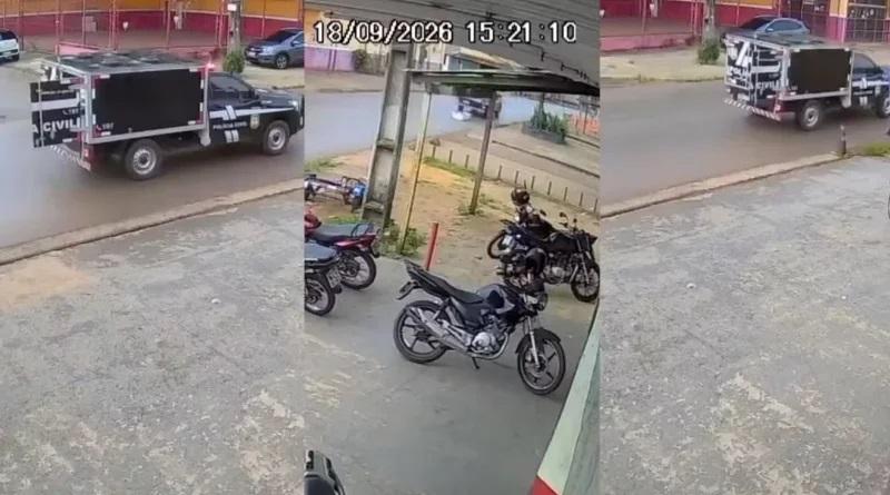 VÍDEO: Corpo cai de veículo do IML durante transporte em rua de Porto Velho