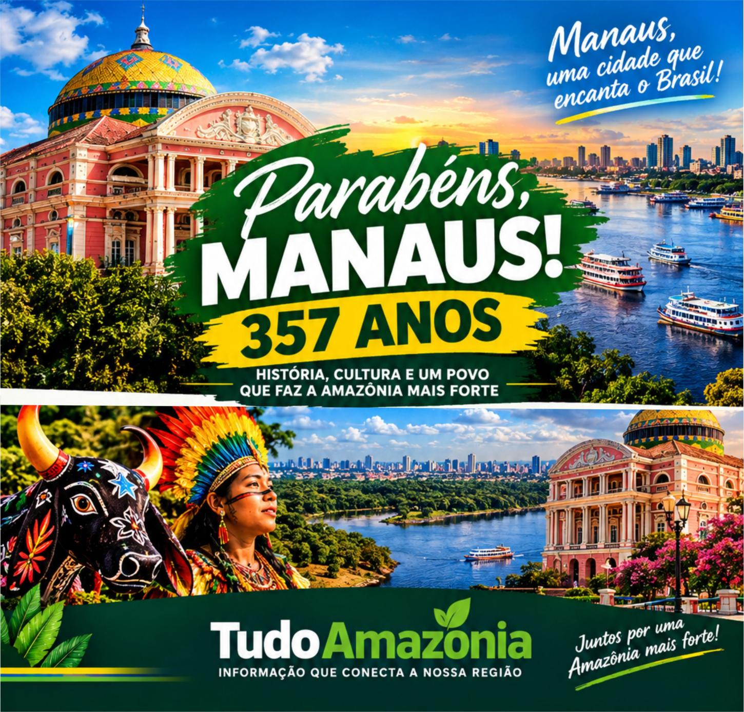 Manaus completa 357 anos de história, cultura e protagonismo na Amazônia