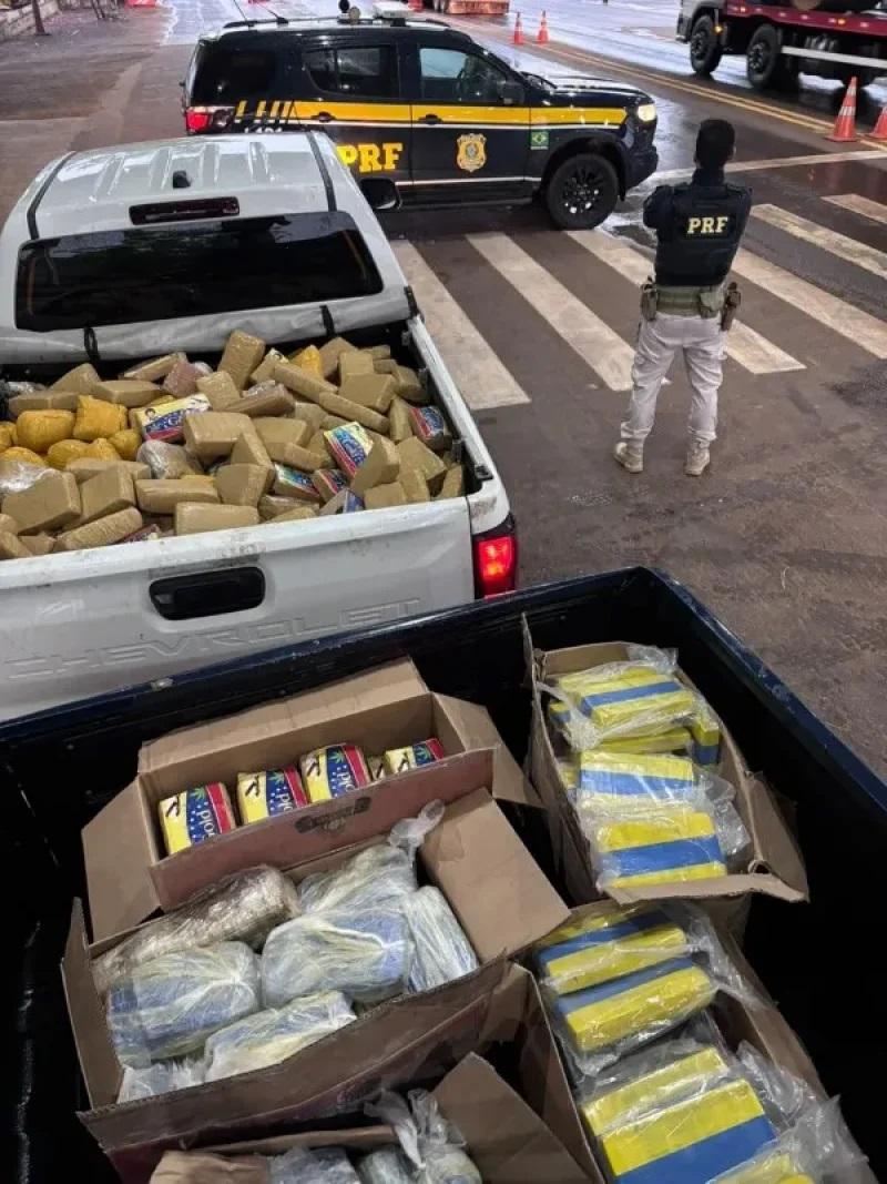 Motorista é preso com quase meia tonelada de drogas após fuga da PRF na BR-364