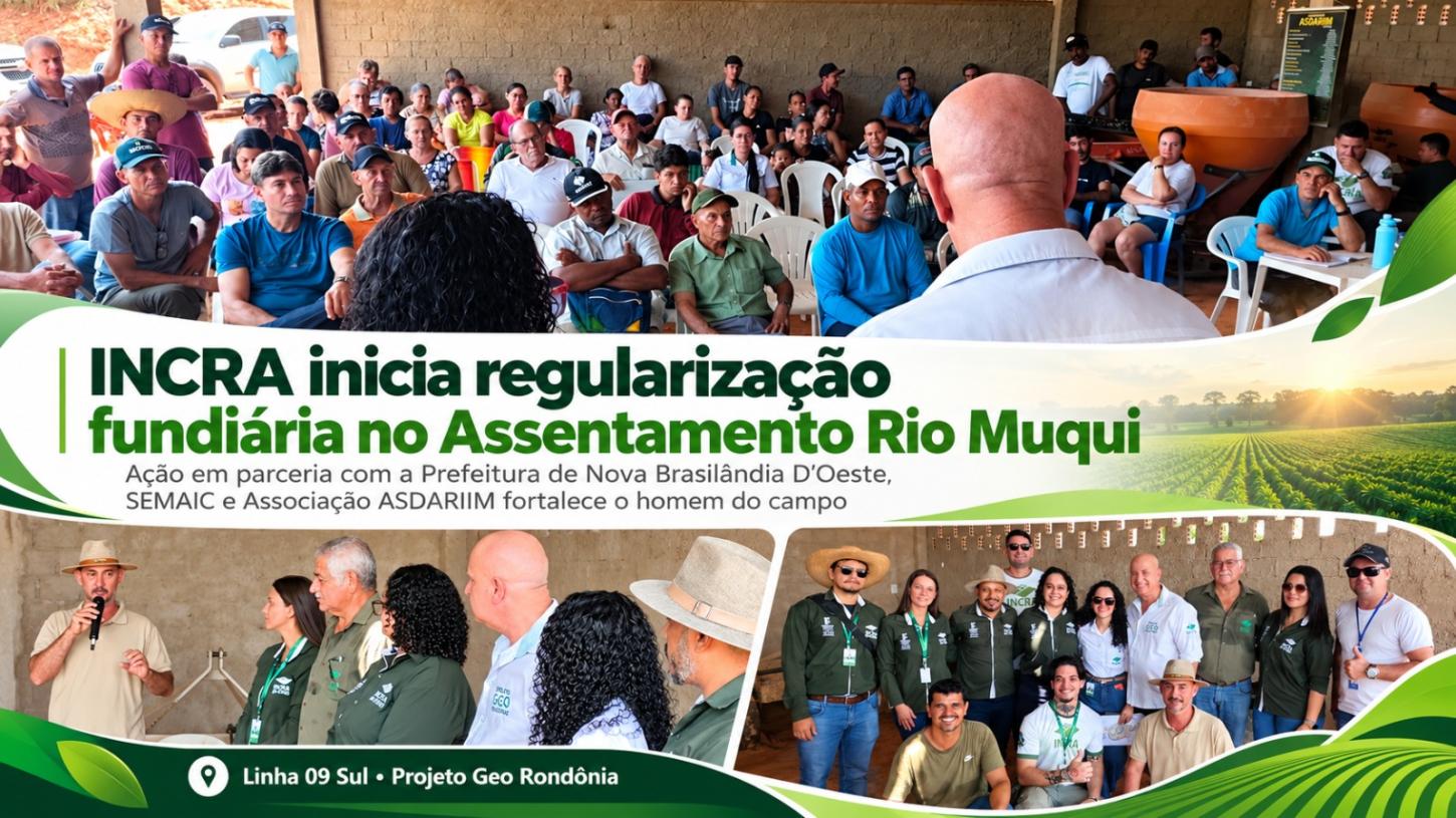 Parceria entre Prefeitura, INCRA e ASDARIIM leva regularização fundiária ao Assentamento Rio Muqui em Nova Brasilândia 