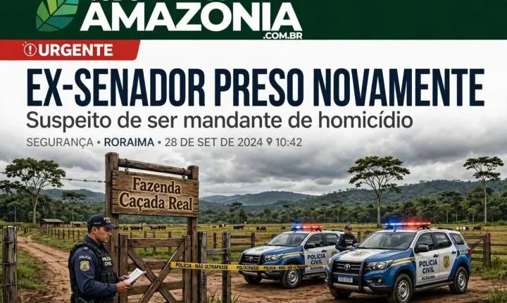 Ex-senador de Roraima é preso novamente suspeito de ser mandante de homicídio
