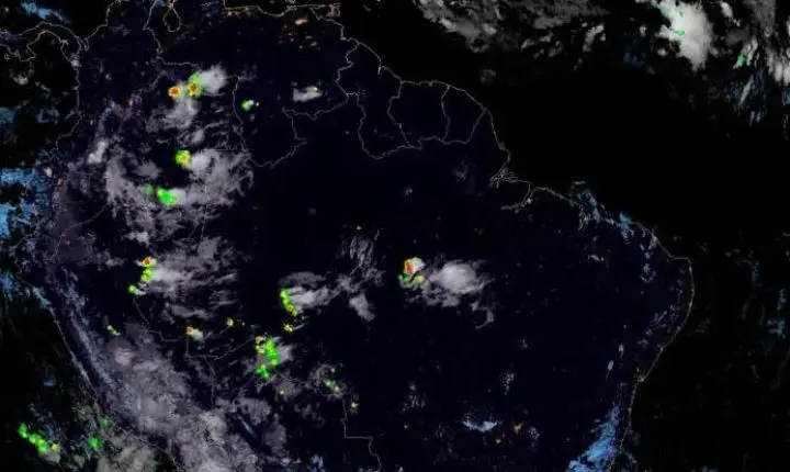 GOES-19 aponta instabilidade sobre Rondônia com possibilidade de chuvas fortes e raios nesta terça-feira (11)