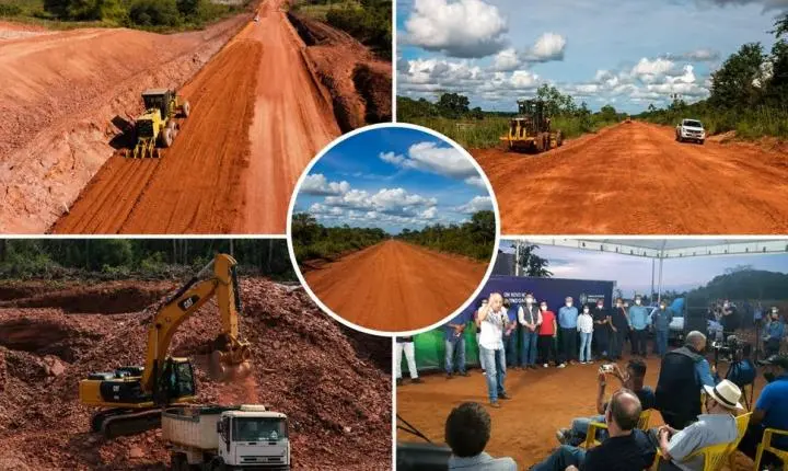Moradores fecham RO-133 e cobram asfaltamento da Estrada do Calcário em Espigão do Oeste, RO