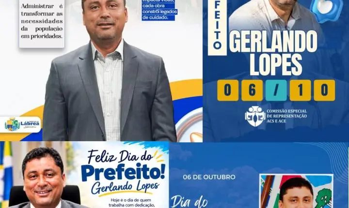 “NO DIA DO PREFEITO”, GERLANDO LOPES (PL), PREFEITO DE LÁBREA DIZ QUE “GOVERNAMOS O MUNICÍPIO COM SABEDORIA, SERENIDADE, JUSTIÇA E DEDICAÇÃO”