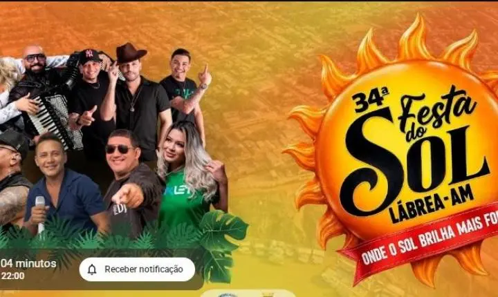 POR MENOR CUSTO EM VIAGEM, HOSPEDAGEM, TRANSPORTE, ALIMENTAÇÃO, LAZER E ENTRETENIMENTO DE QUALIDADE VEM AÍ COM TUDO A 34ª EDIÇÃO DA FESTA DO SOL 2026 DO MUNICÍPIO DE LÁBREA, “A PRINCESINHA DO PURUS”