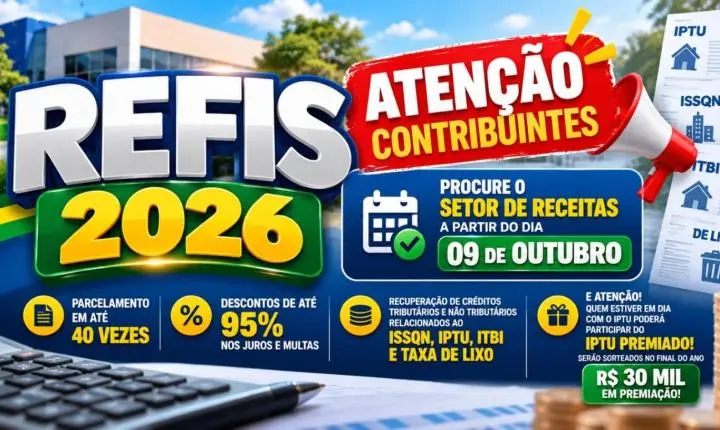 REFIS 2026 oferece oportunidade para contribuintes regularizarem débitos em Nova Brasilândia D’Oeste