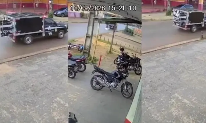 VÍDEO: Corpo cai de veículo do IML durante transporte em rua de Porto Velho